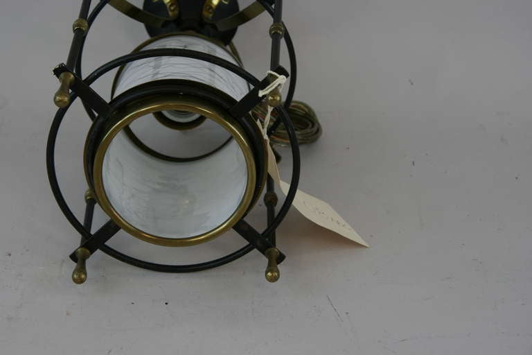 Glass Small Midcentury Lantern For Sale