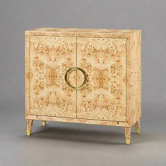 Small Mid-Century Light Burl Cabinet