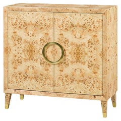 Petite armoire en loupe claire du milieu du siècle dernier