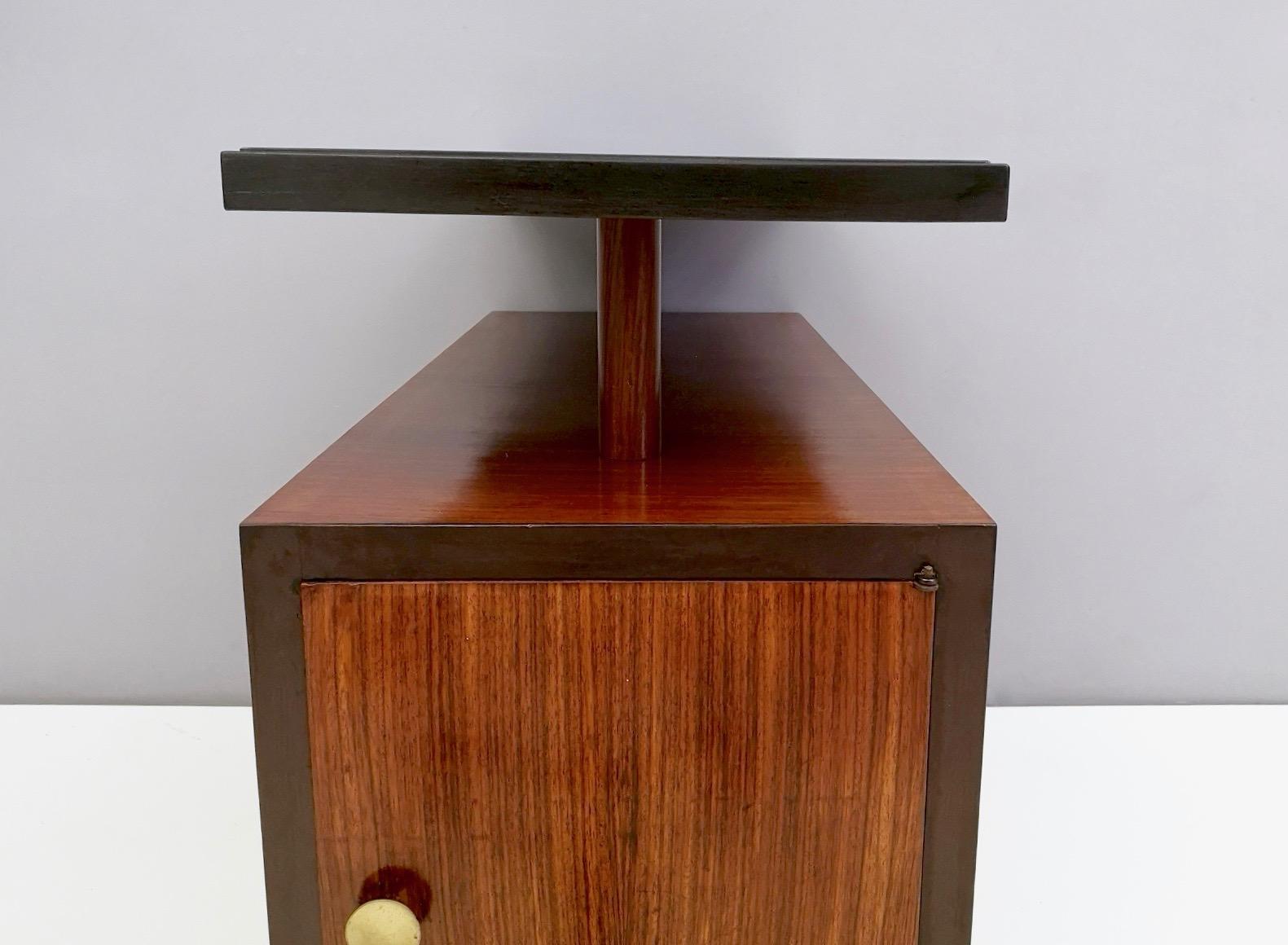 Small Midcentury Wood and Ebonized Beech Divider Cabinet, Italy, 1940s 6
