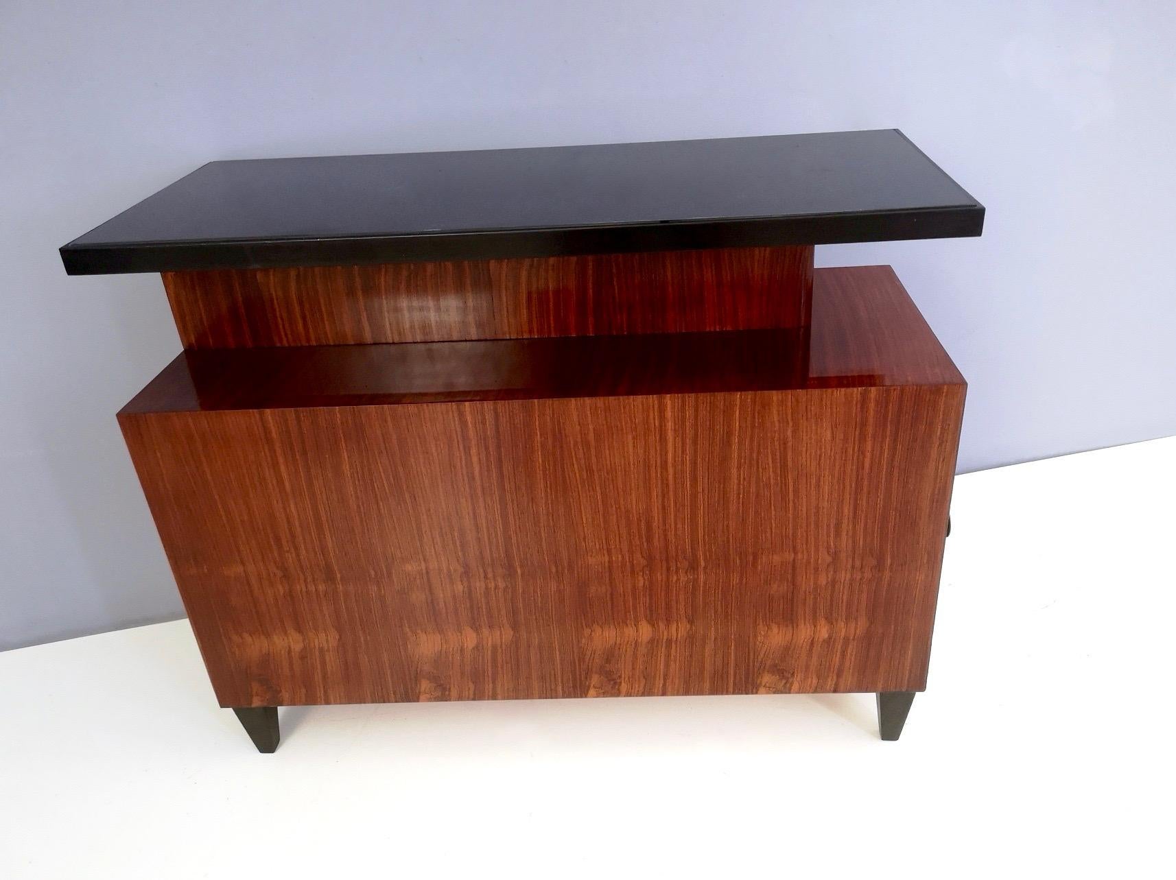 Small Midcentury Wood and Ebonized Beech Divider Cabinet, Italy, 1940s 1