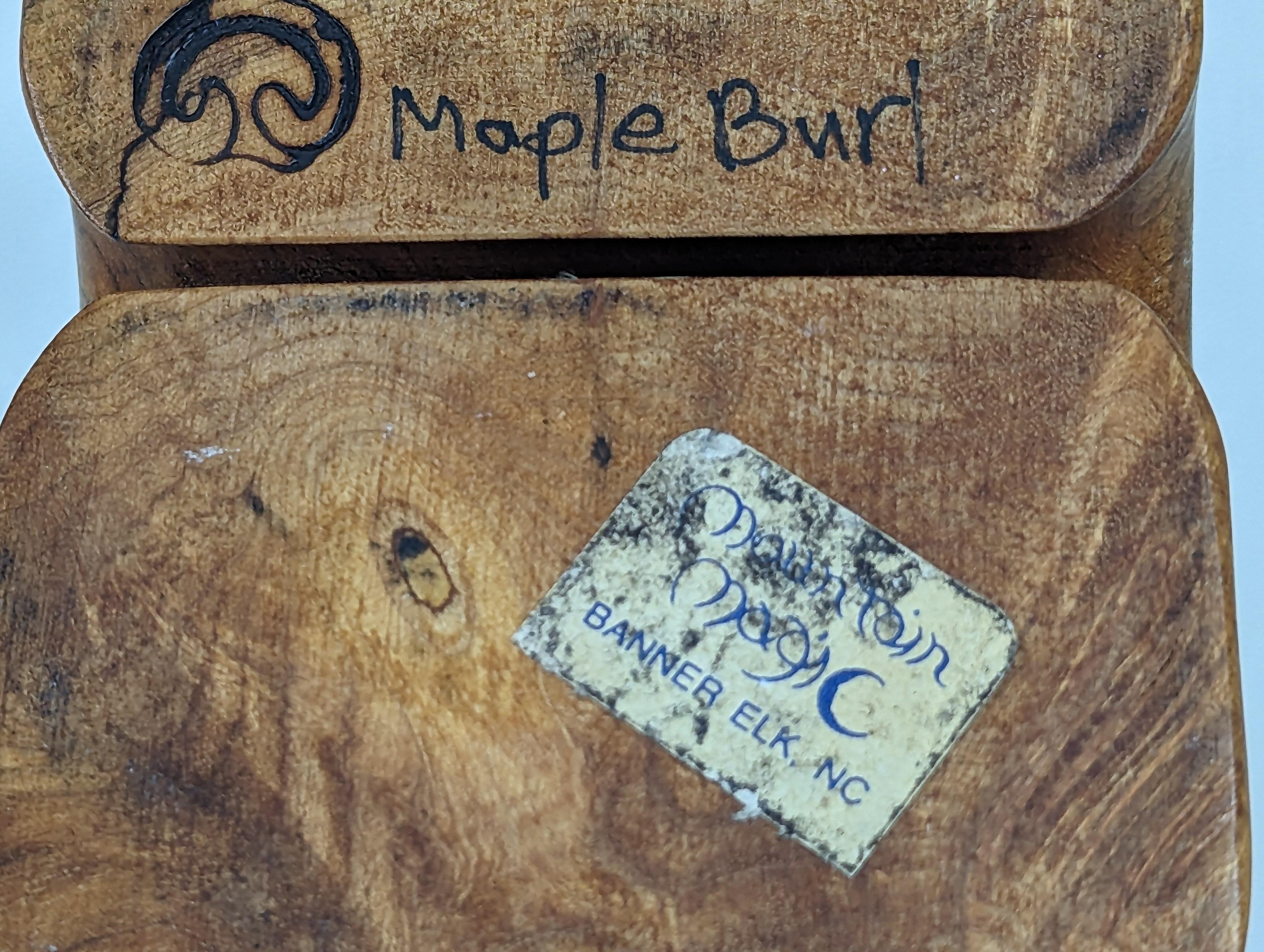 Small Mid Century Maple Burl Trinket Box 3