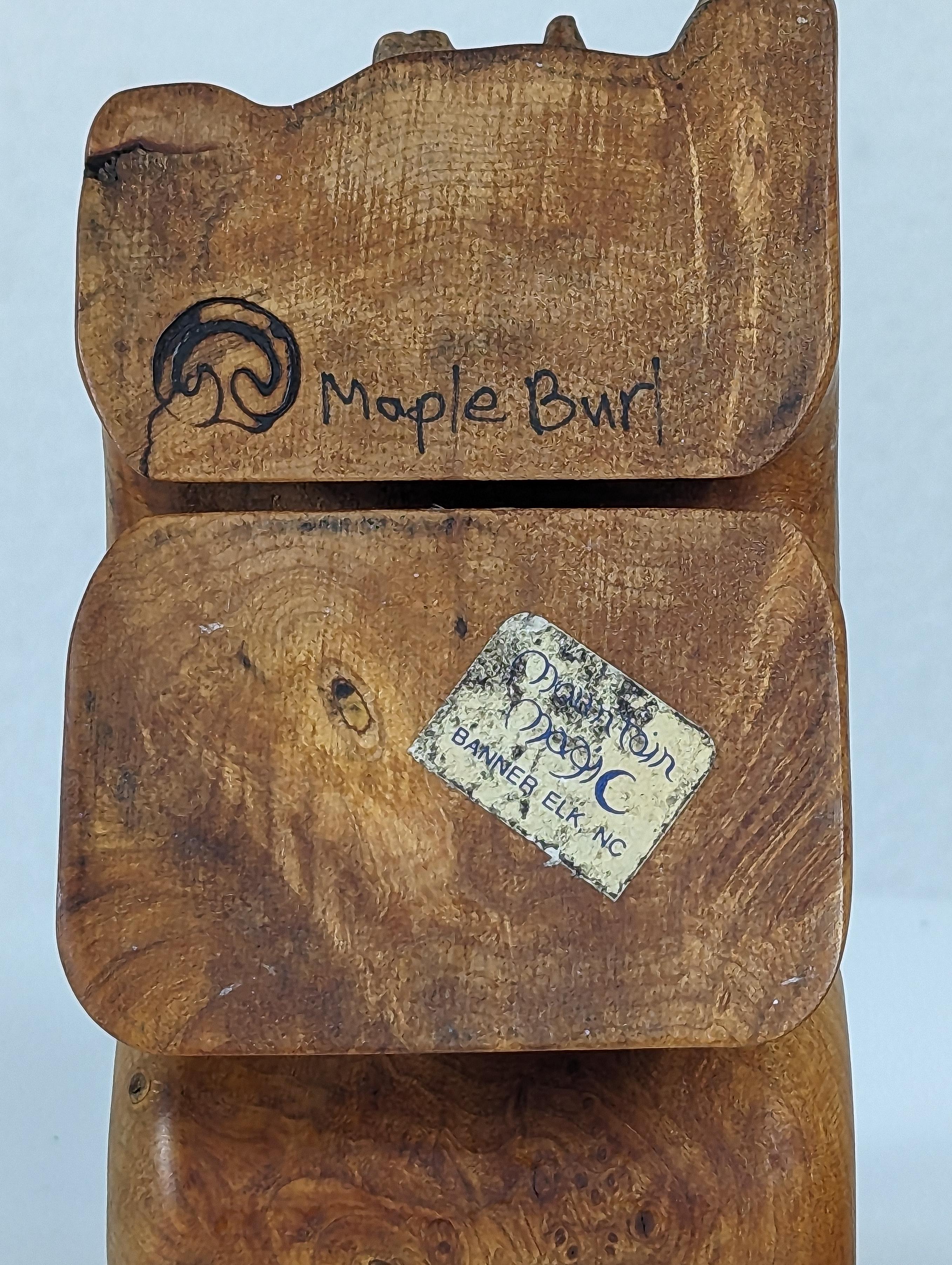 Small Mid Century Maple Burl Trinket Box 4