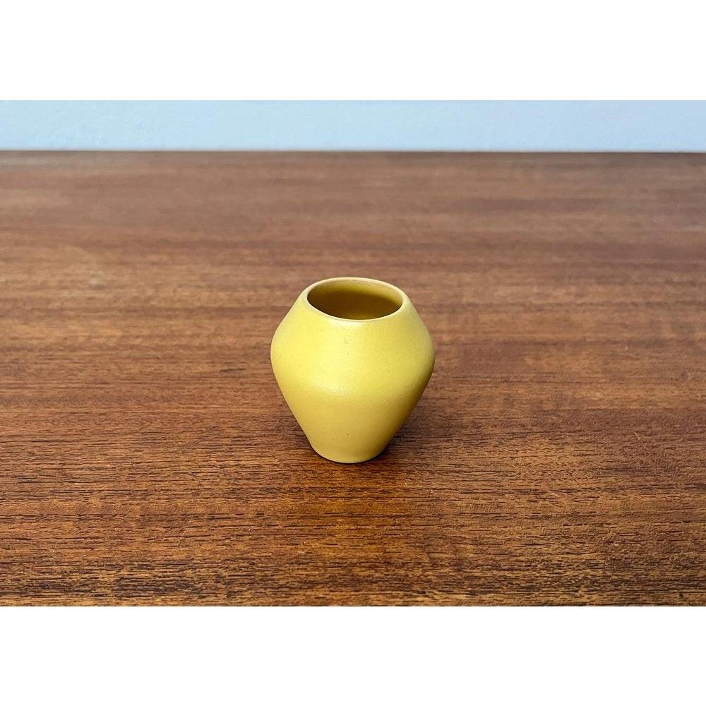 Mid-Century Modern Small Mid-Century Minimalist German Studio Pottery in Yellow Vase, 1960s For Sale