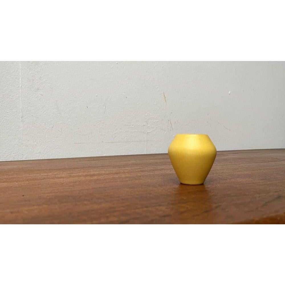 20th Century Small Mid-Century Minimalist German Studio Pottery in Yellow Vase, 1960s For Sale