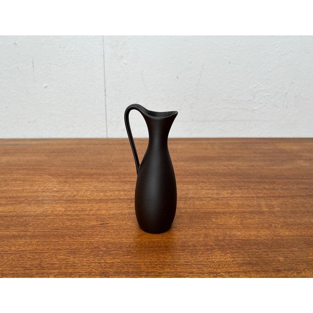 German Small Mid-Century Minimalist Wormser Terra-Sigillata Pottery Carafe Vase, 1960s For Sale