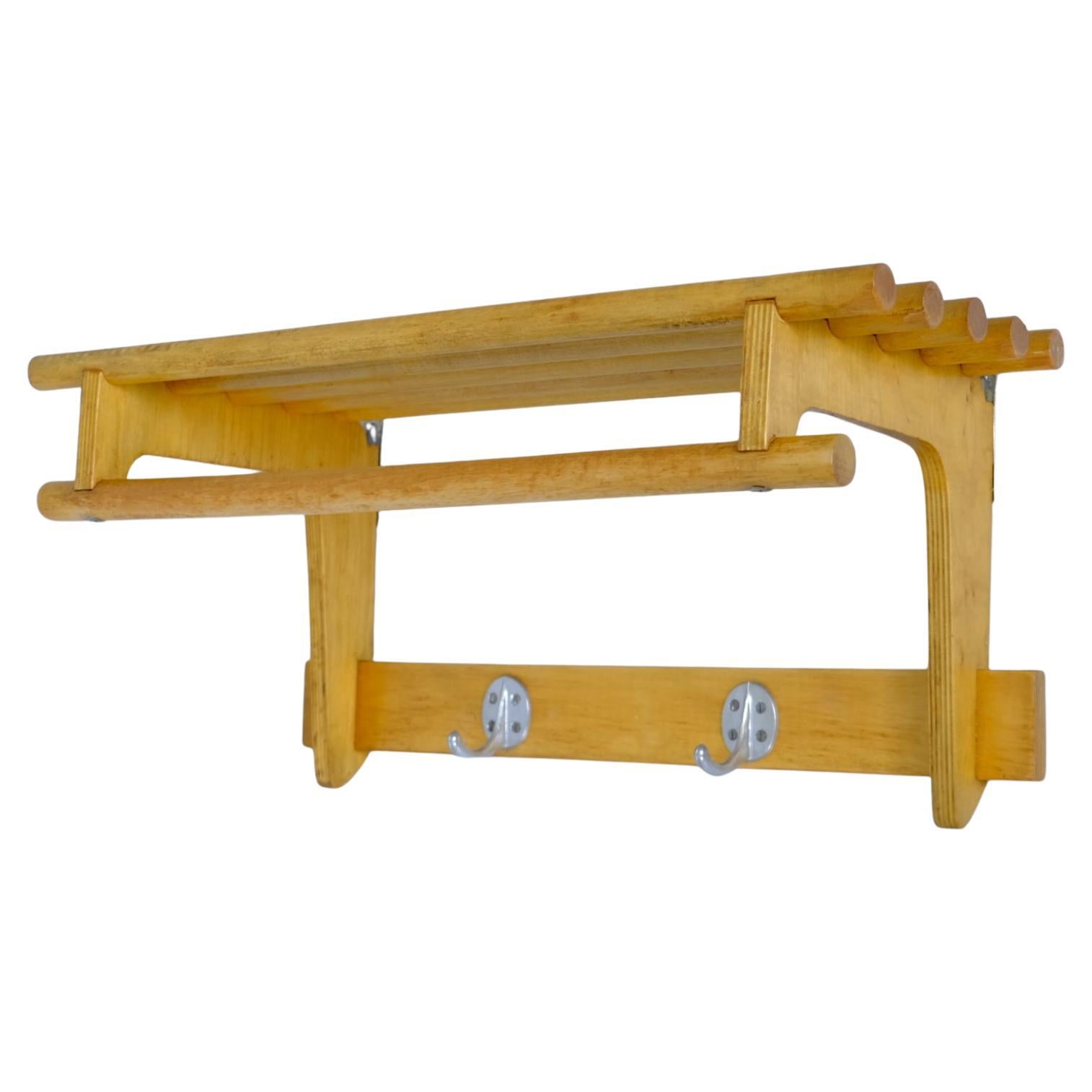 Small Mid-Century Modern Coat / Hat Rack in Birch, Finland 1950s