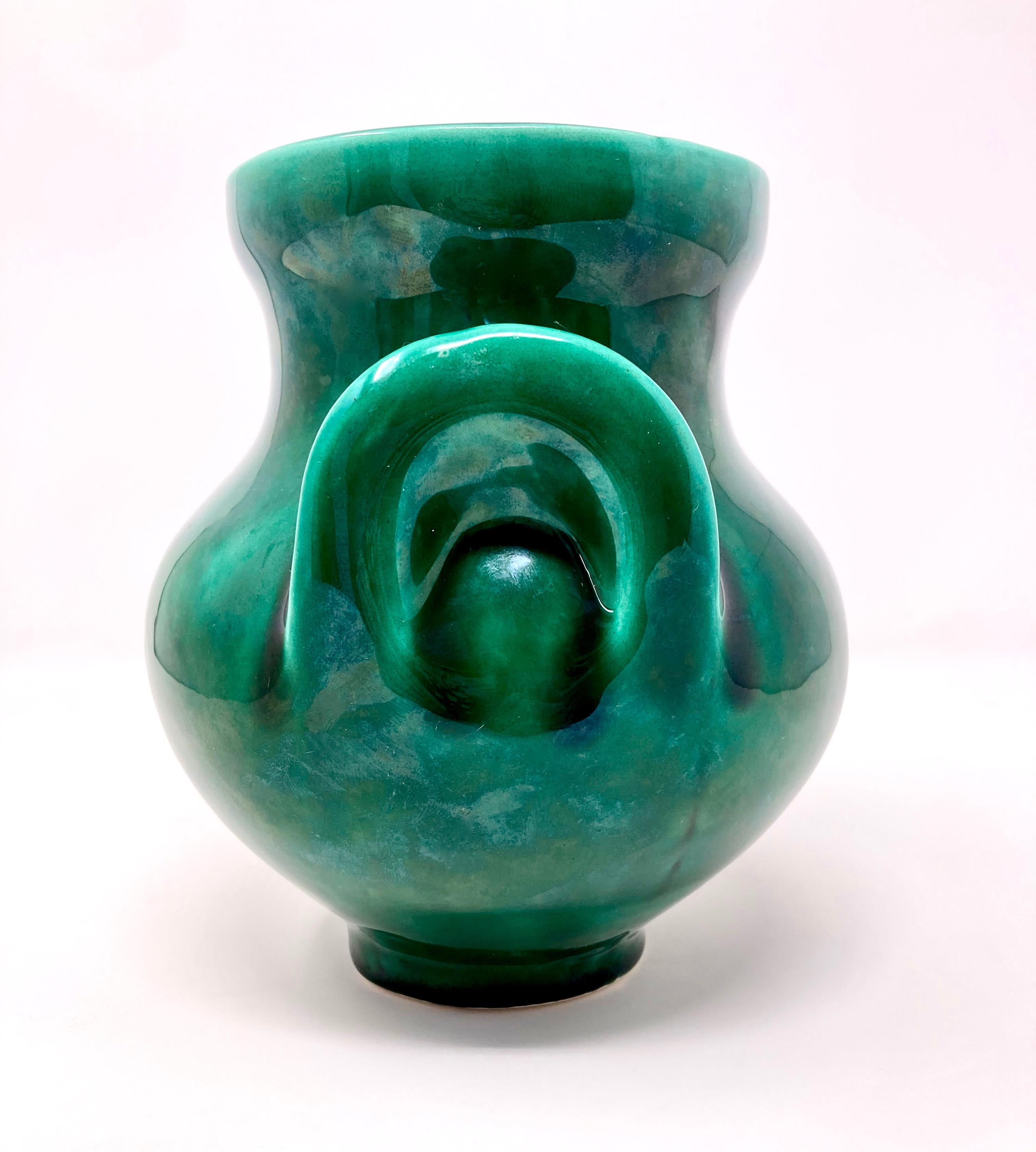 Francese Piccolo vaso in ceramica con le orecchie (Oreilles) di Roger Capron Vallauris in vendita