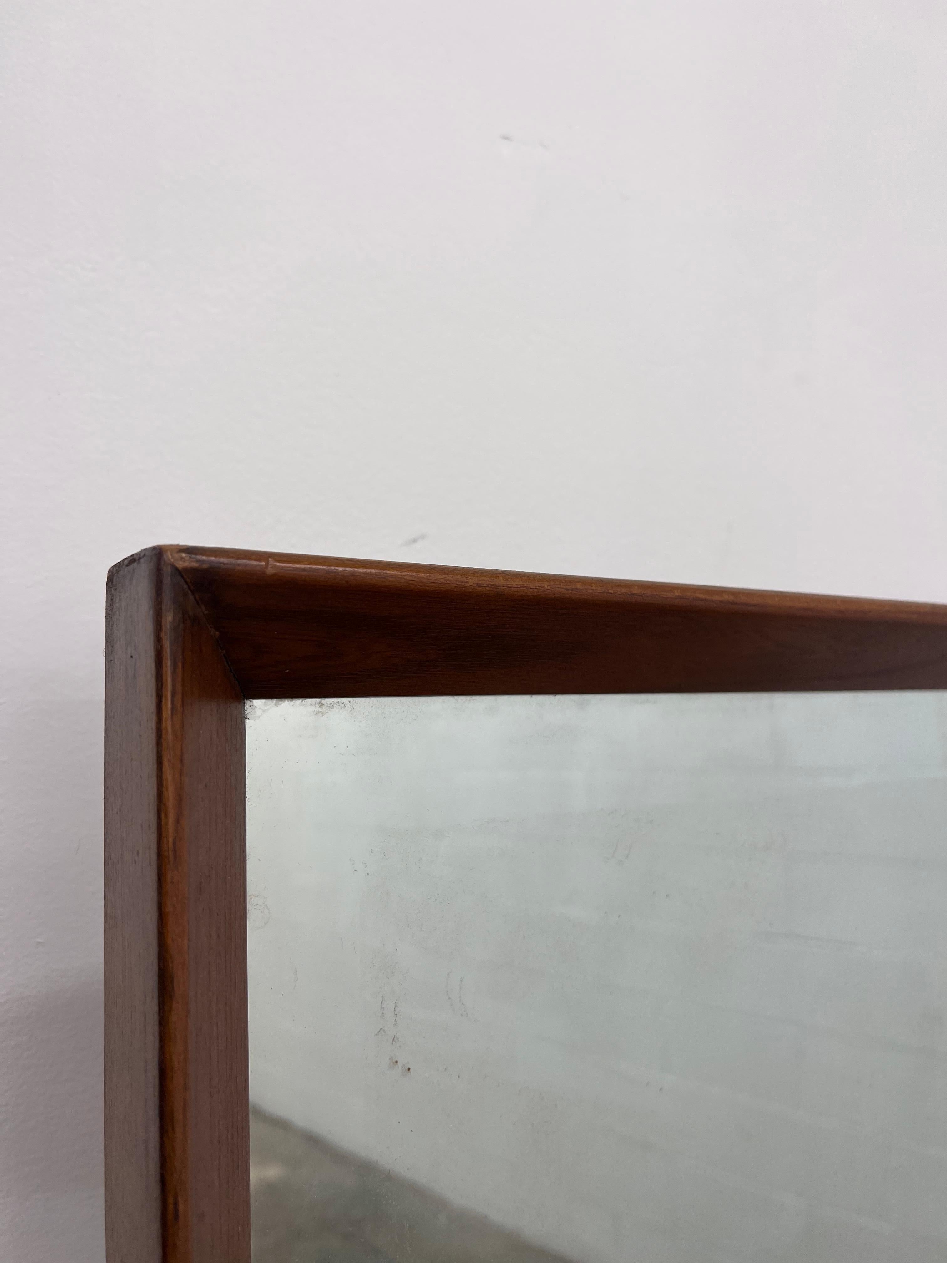 Mirror small Mid-Century modern Kent Coffey  “The Cadence” line walnut lowboy Dresser w For Sale