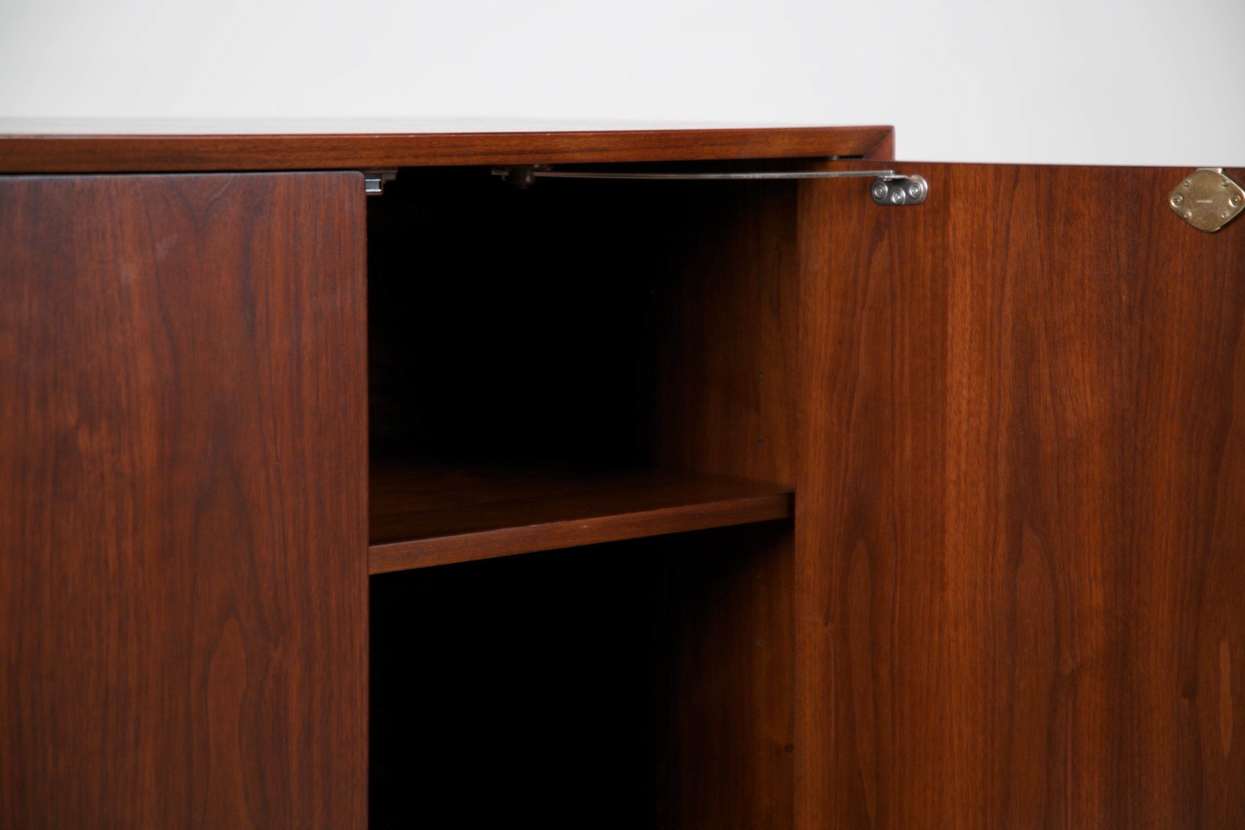 Small Mid-Century Modern Lockable Walnut Cabinet or Mini-Bar or Dry Bar 2