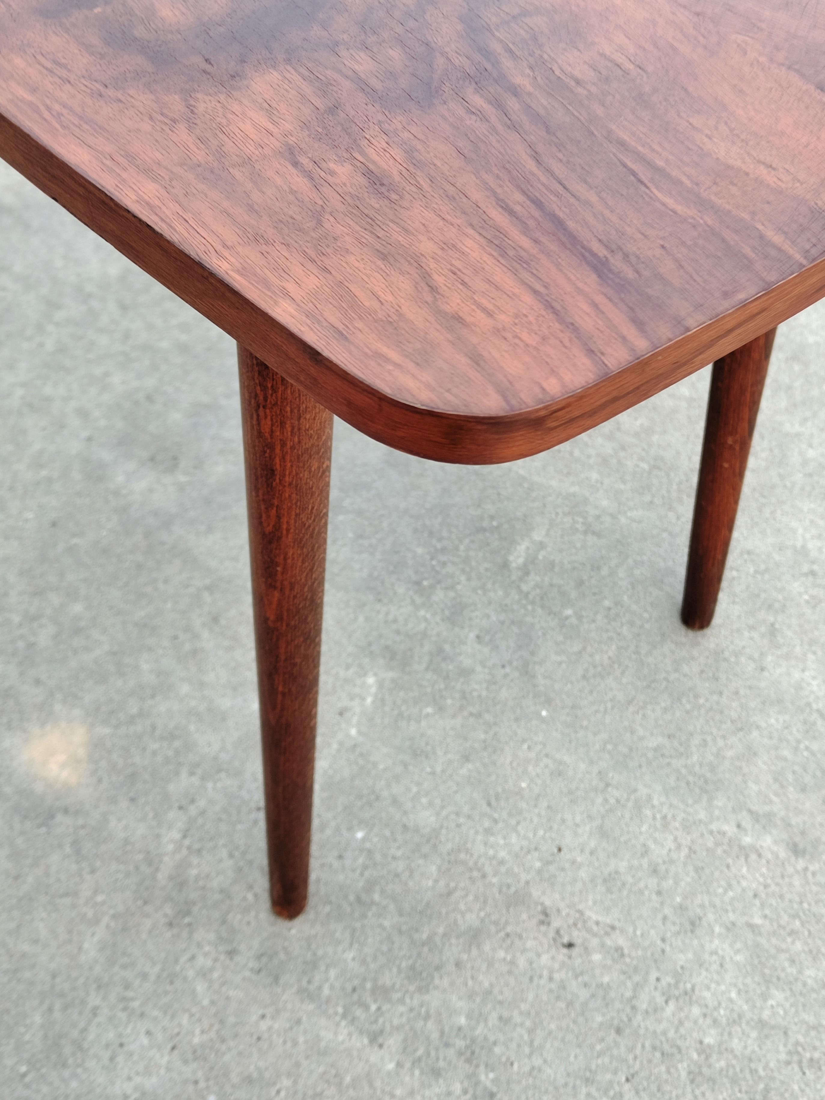 Mid-20th Century Small Mid-Century Modern Side Table with Walnut Veneer Top, Denmark 1960s For Sale
