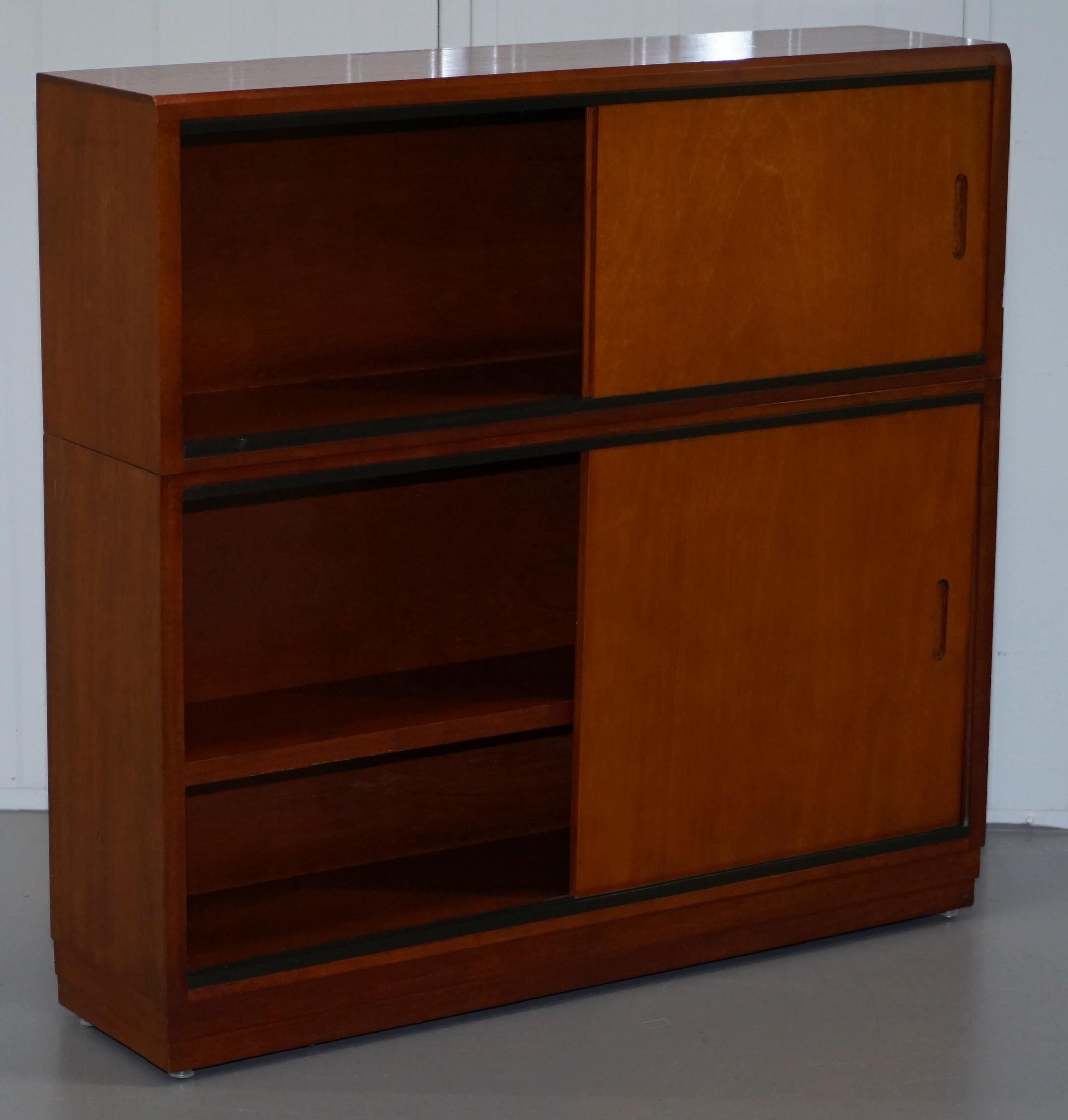 Small Mid-Century Modern Sliding Door Sideboard or Bookcase Stackable Sections 3