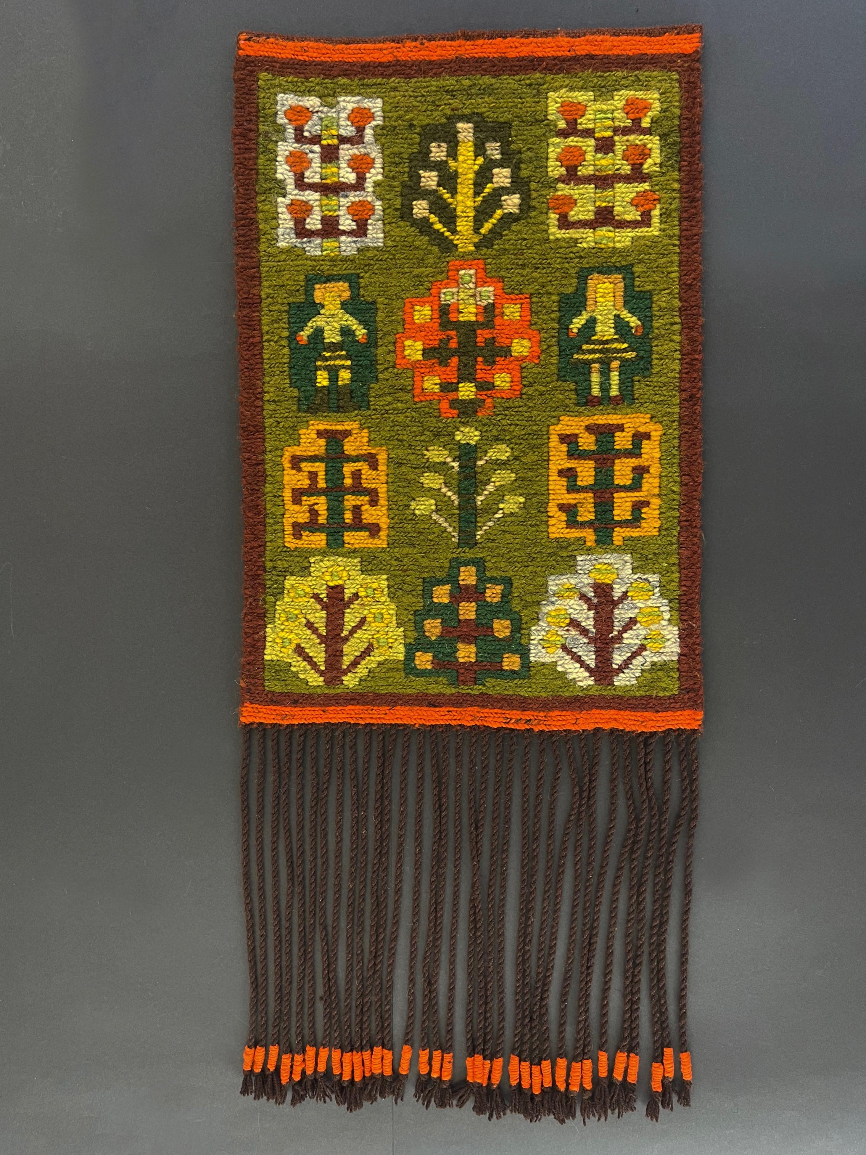 Petit Kilim Sumak moderne du milieu du siècle, Pologne dans des couleurs chaudes et terreuses, Verger en vente 3