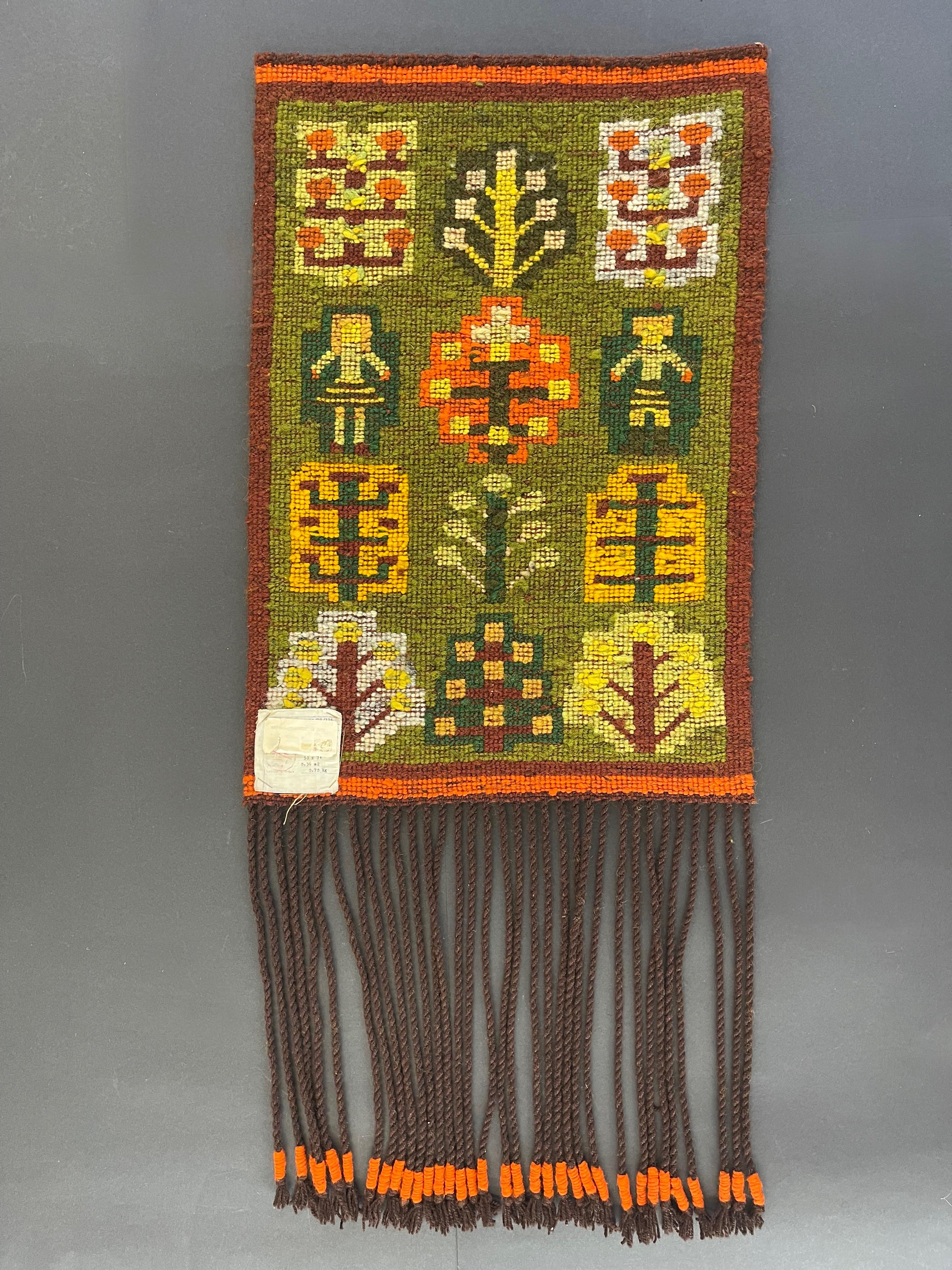 20ième siècle Petit Kilim Sumak moderne du milieu du siècle, Pologne dans des couleurs chaudes et terreuses, Verger en vente