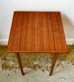 Small Mid-Century Modern Tapered Leg Teak Side Table, Denmark