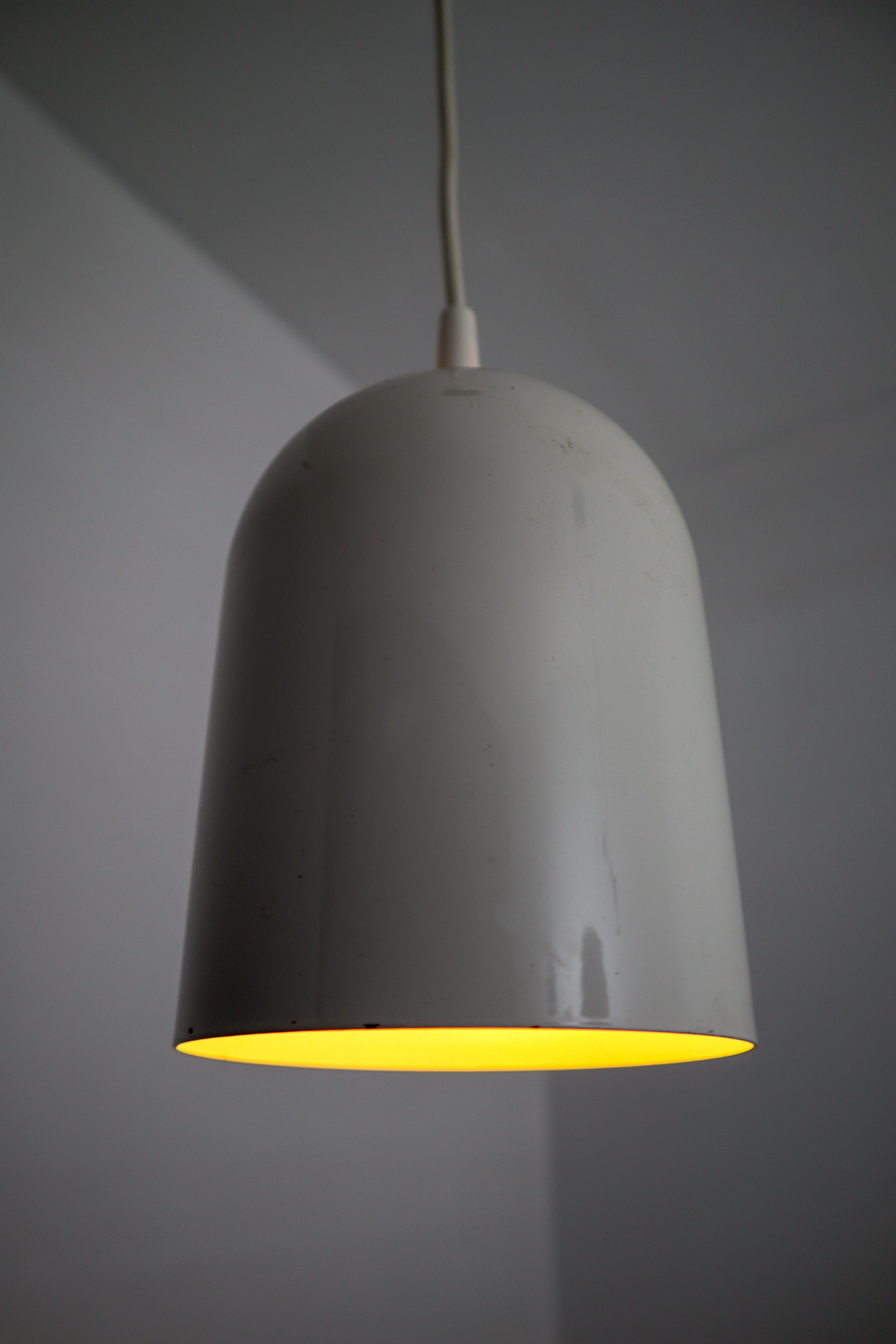 Small Mid-Century Modern White Coated Pendants Lights, Germany, 1970s 1