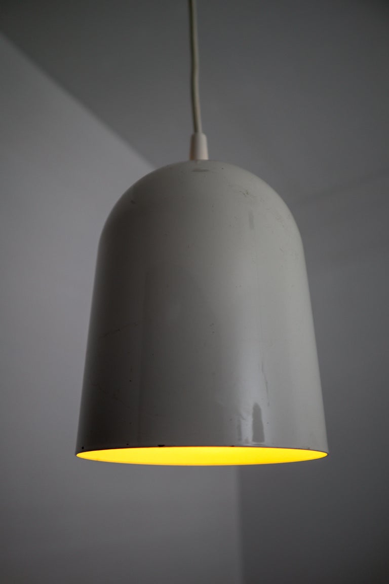 Small Mid-Century Modern White Coated Pendants Lights, Germany, 1970s For Sale 1