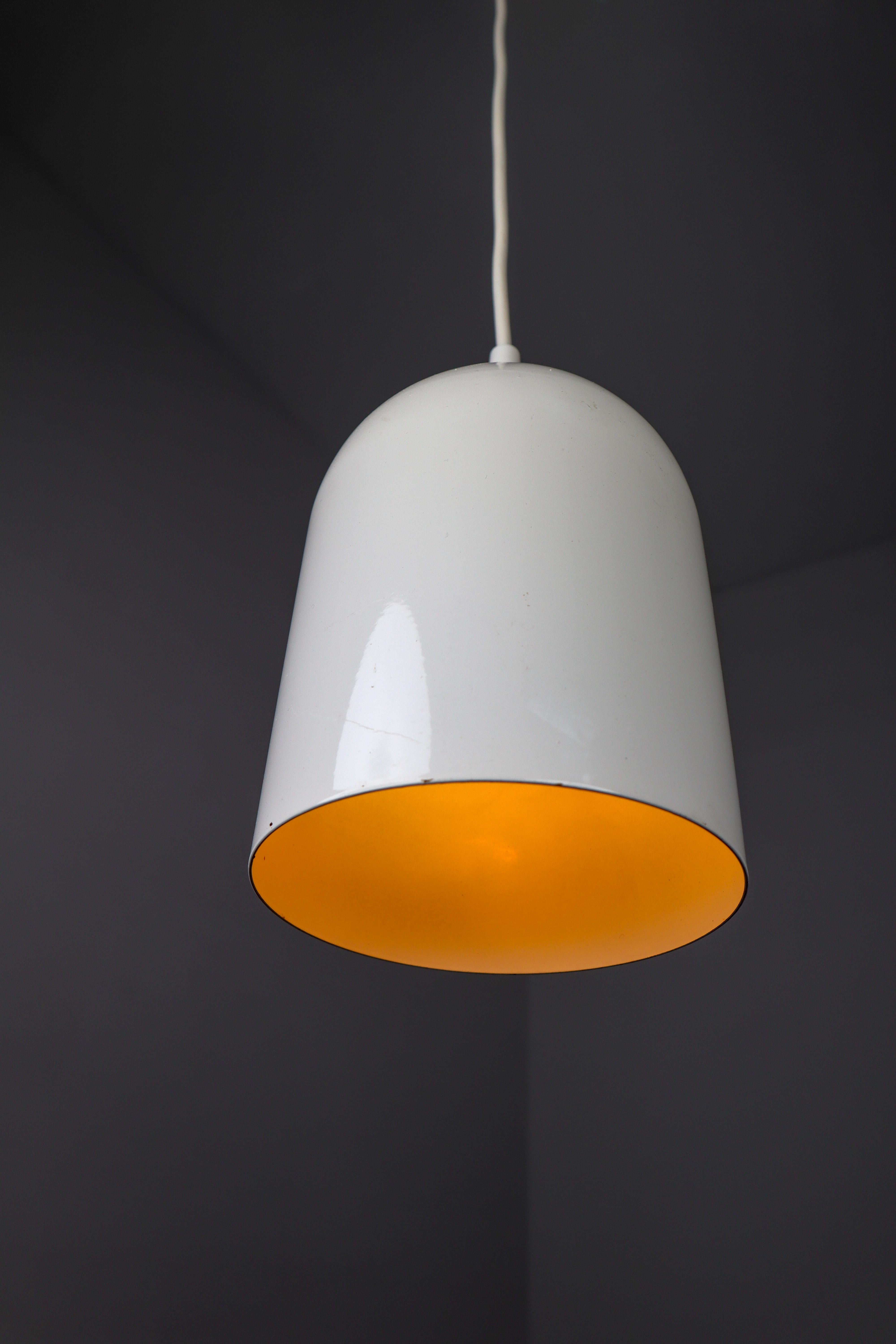 Small Mid-Century Modern White Coated Pendants Lights, Germany, 1970s 2