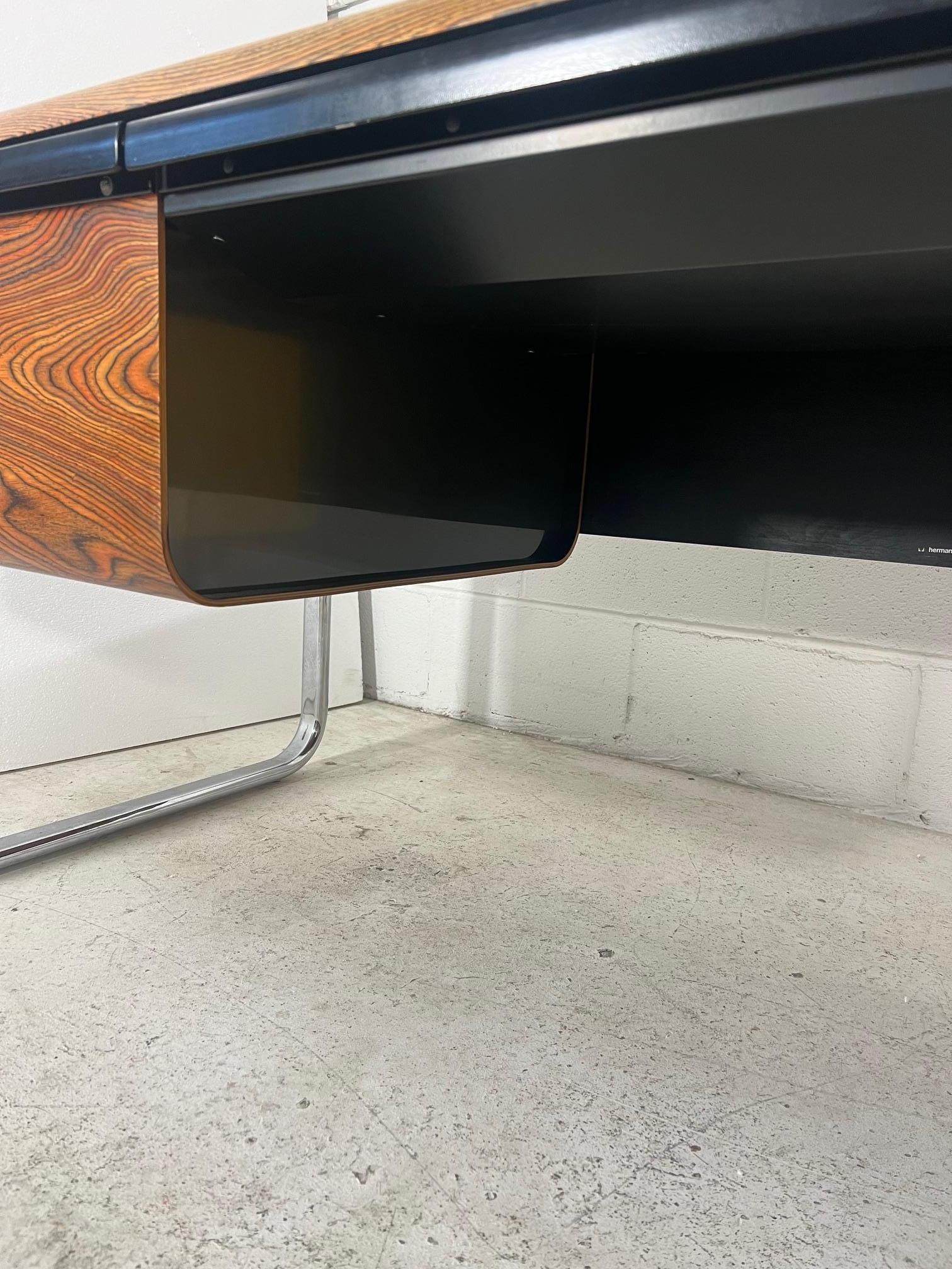 Small Mid Century Modern Zebra Wood  Desk By Peter Protzman For Herman Miller For Sale 5