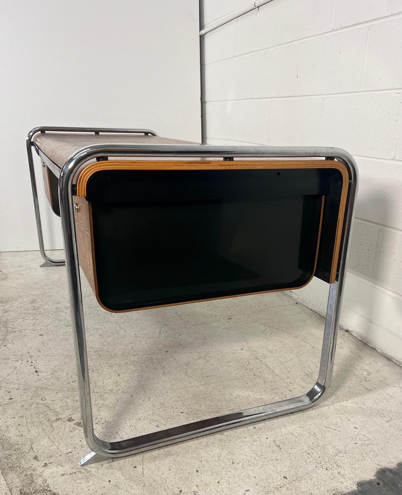 Small Mid Century Modern Zebra Wood  Desk By Peter Protzman For Herman Miller For Sale 6