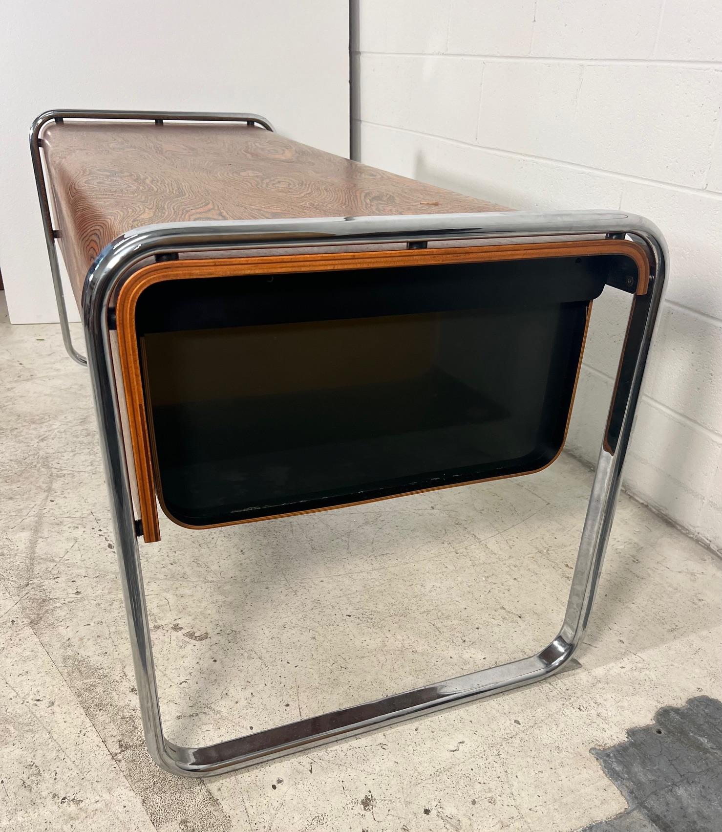 Small Mid Century Modern Zebra Wood  Desk By Peter Protzman For Herman Miller For Sale 9