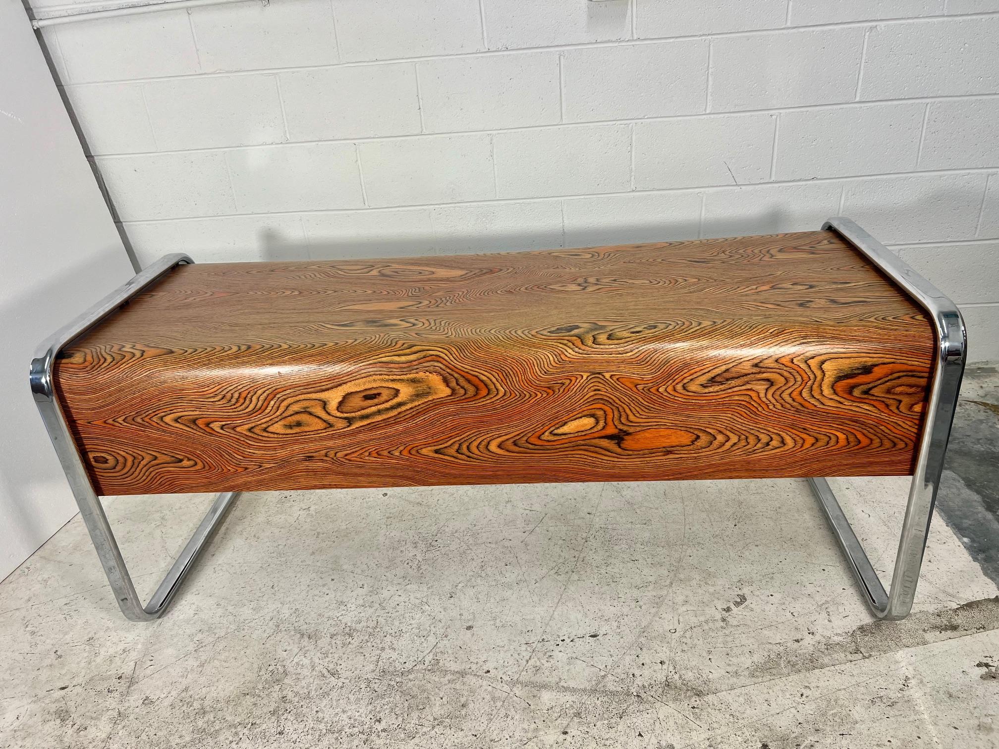 Small Mid Century Modern Zebra Wood  Desk By Peter Protzman For Herman Miller For Sale 11