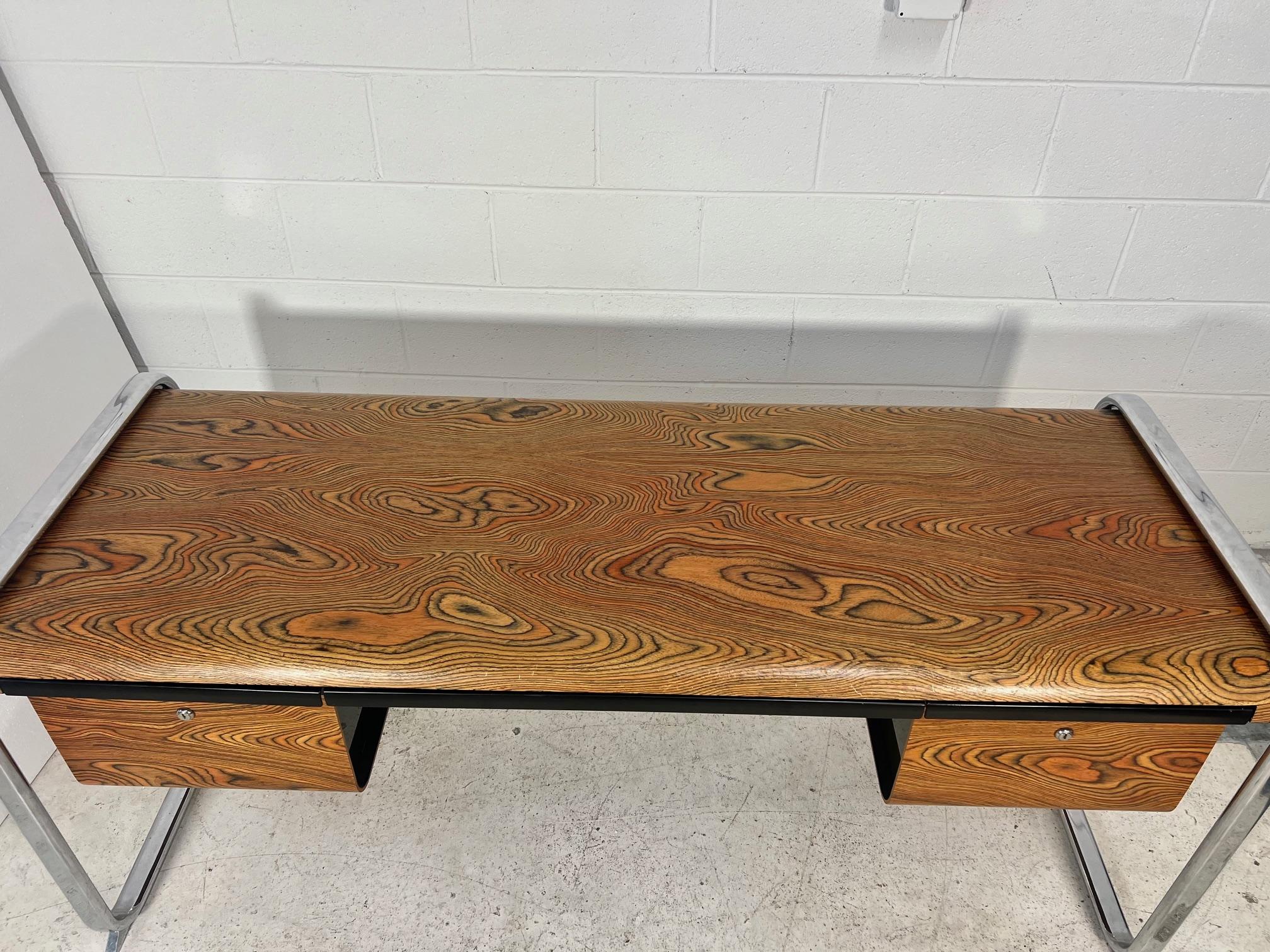 Mid-Century Modern Small Mid Century Modern Zebra Wood  Desk By Peter Protzman For Herman Miller For Sale