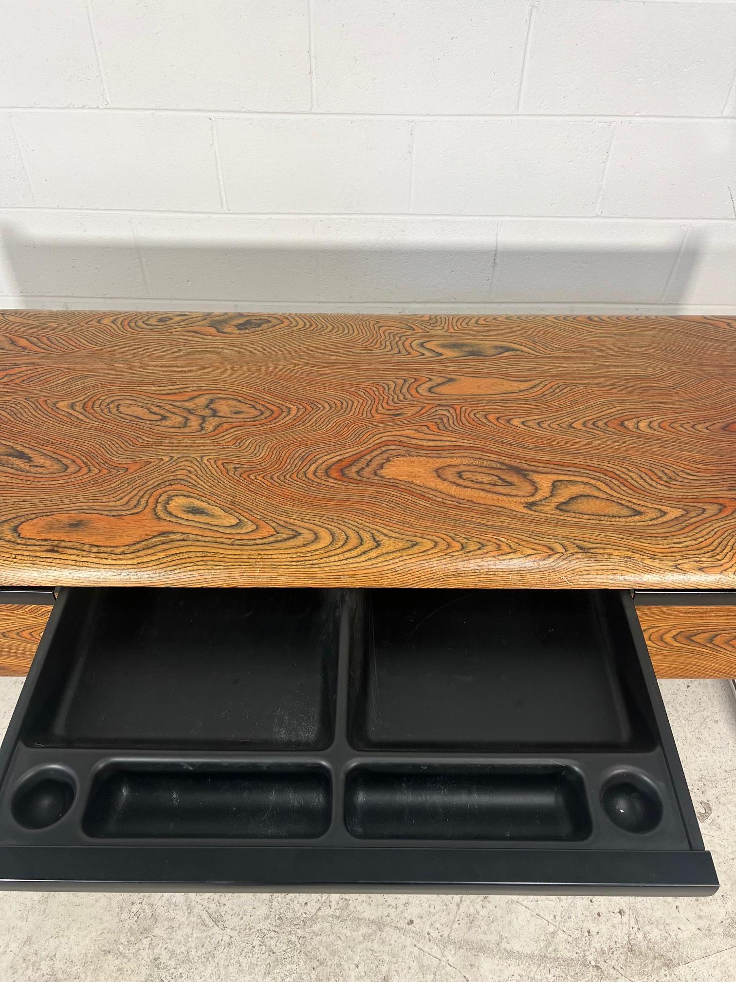 Small Mid Century Modern Zebra Wood  Desk By Peter Protzman For Herman Miller For Sale 2