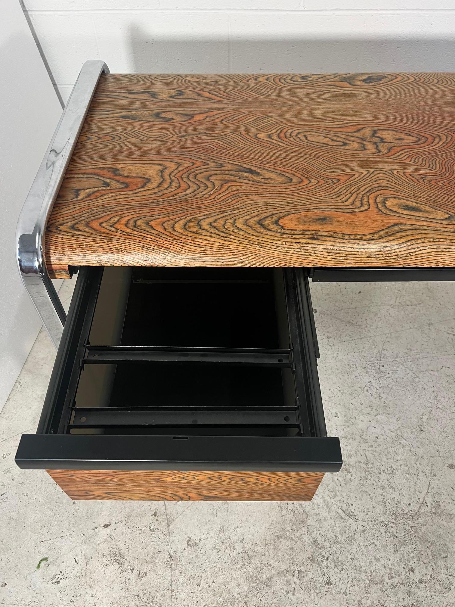 Small Mid Century Modern Zebra Wood  Desk By Peter Protzman For Herman Miller For Sale 3
