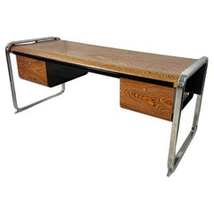 Small Mid Century Modern Zebra Wood  Desk By Peter Protzman For Herman Miller
