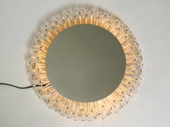 Small Midcentury "Münchner Zier-Form" Flower Mirror Illuminated by Schöninger
