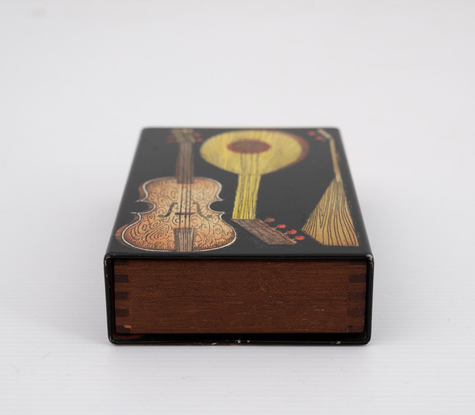 Mid-20th Century Small Mid Century Piero Fornasetti Guitars and Zithers Box