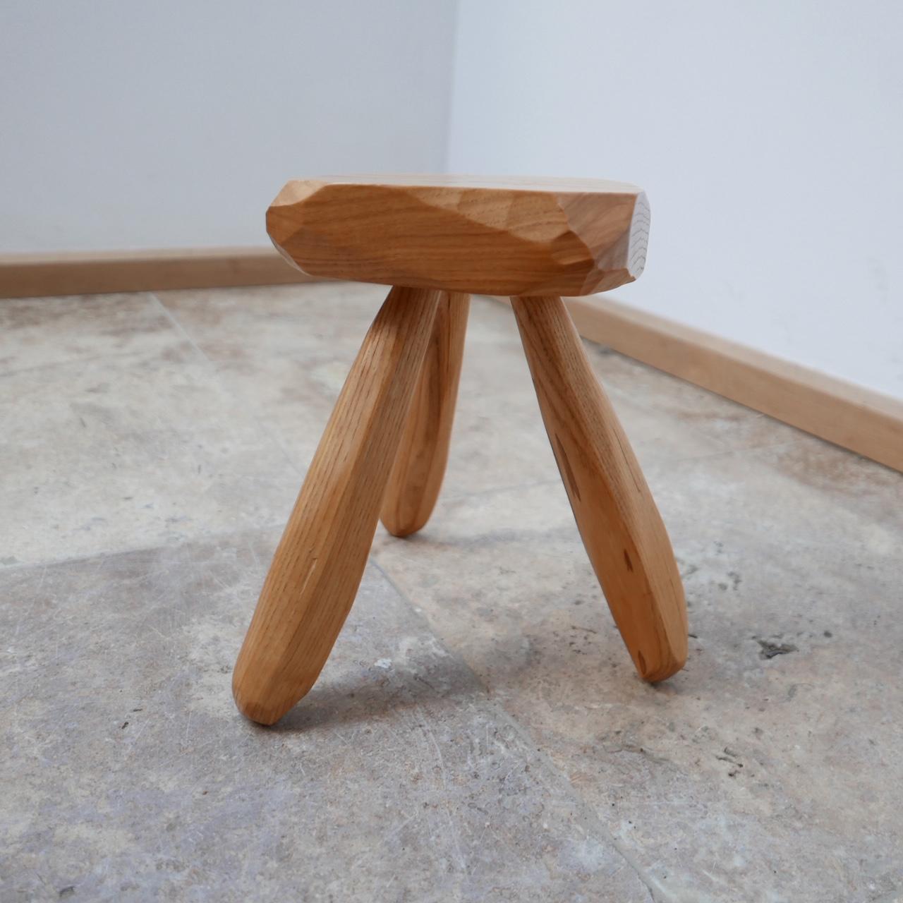 Mid-Century Modern Small Mid-Century Pine Stool