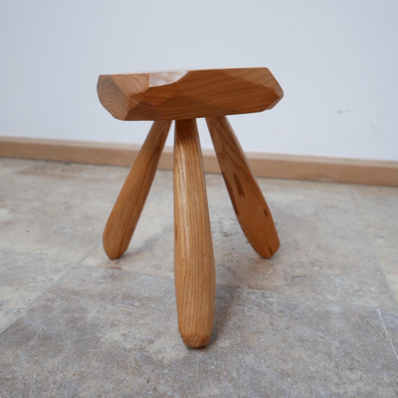 Small Mid-Century Pine Stool In Good Condition In London, GB