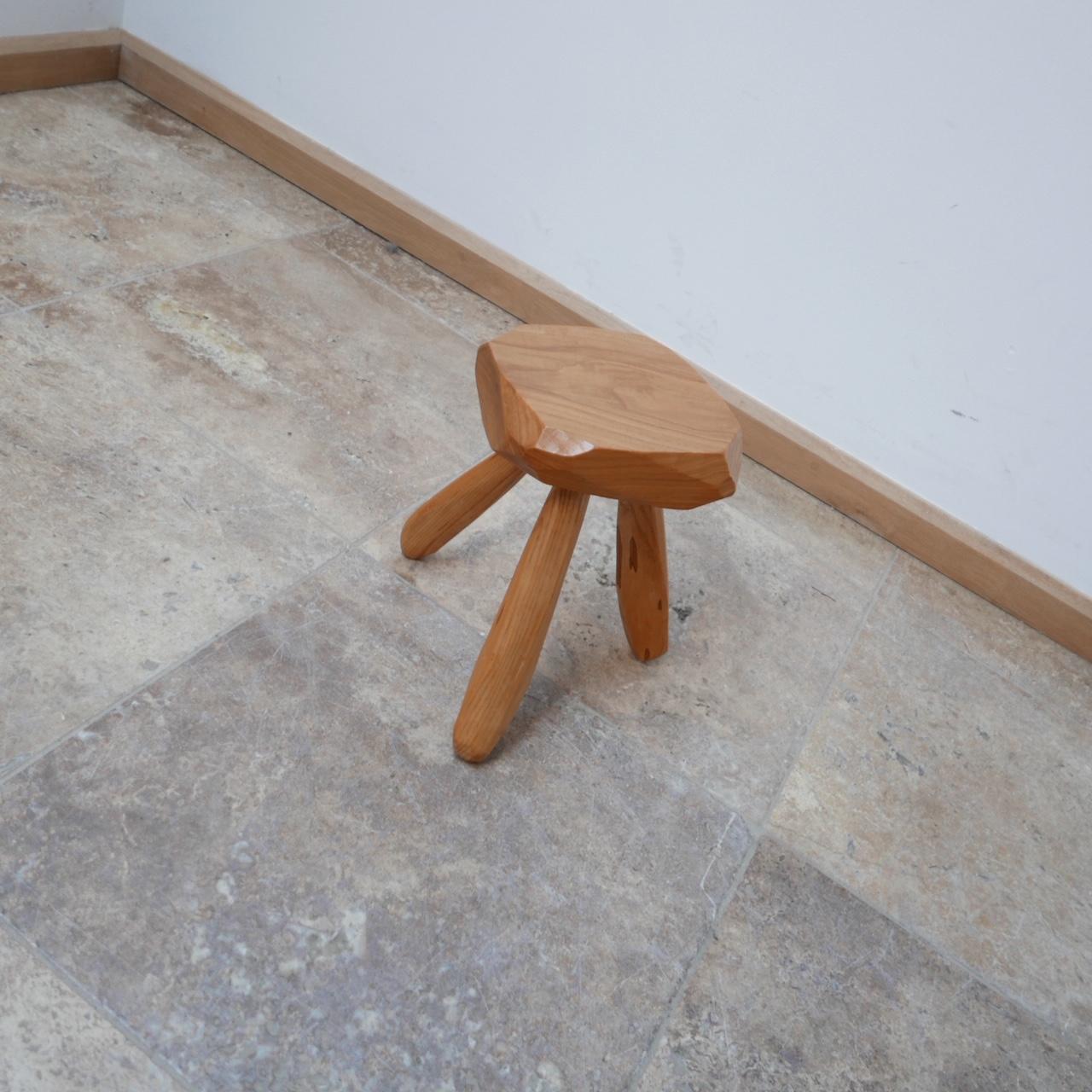 Late 20th Century Small Mid-Century Pine Stool