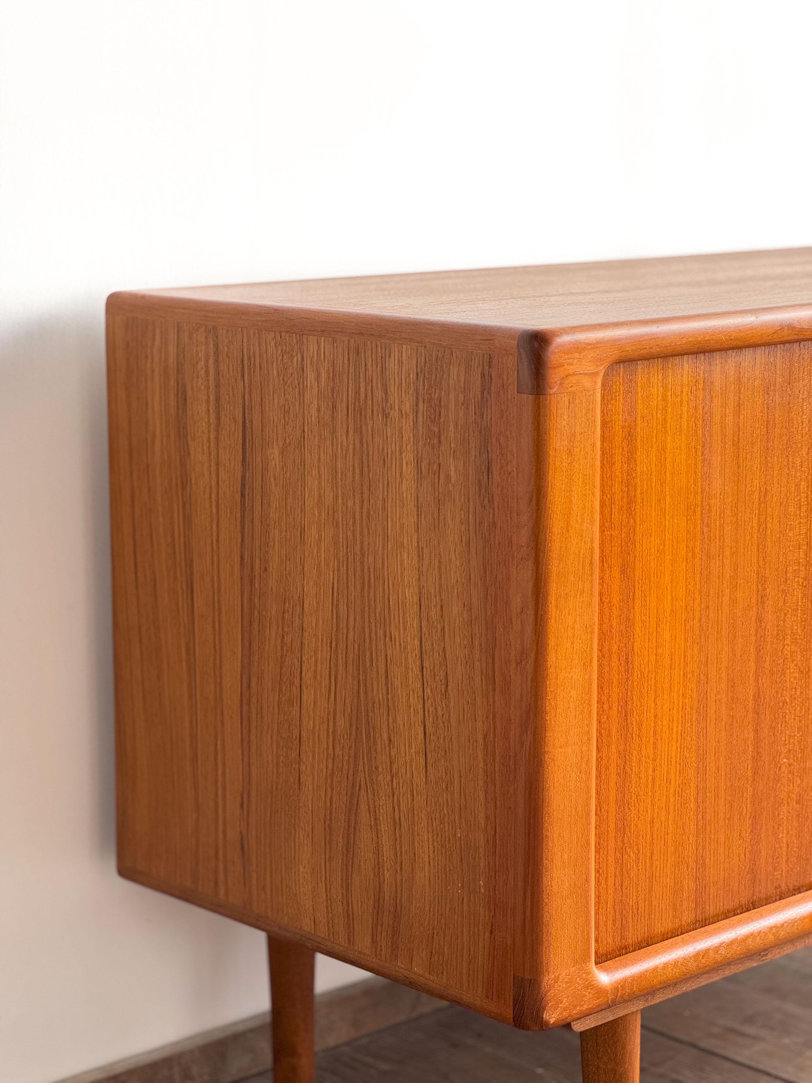 Small Mid Century Sideboard or Credenza in Teak with Tambour Doors Danish Design 6