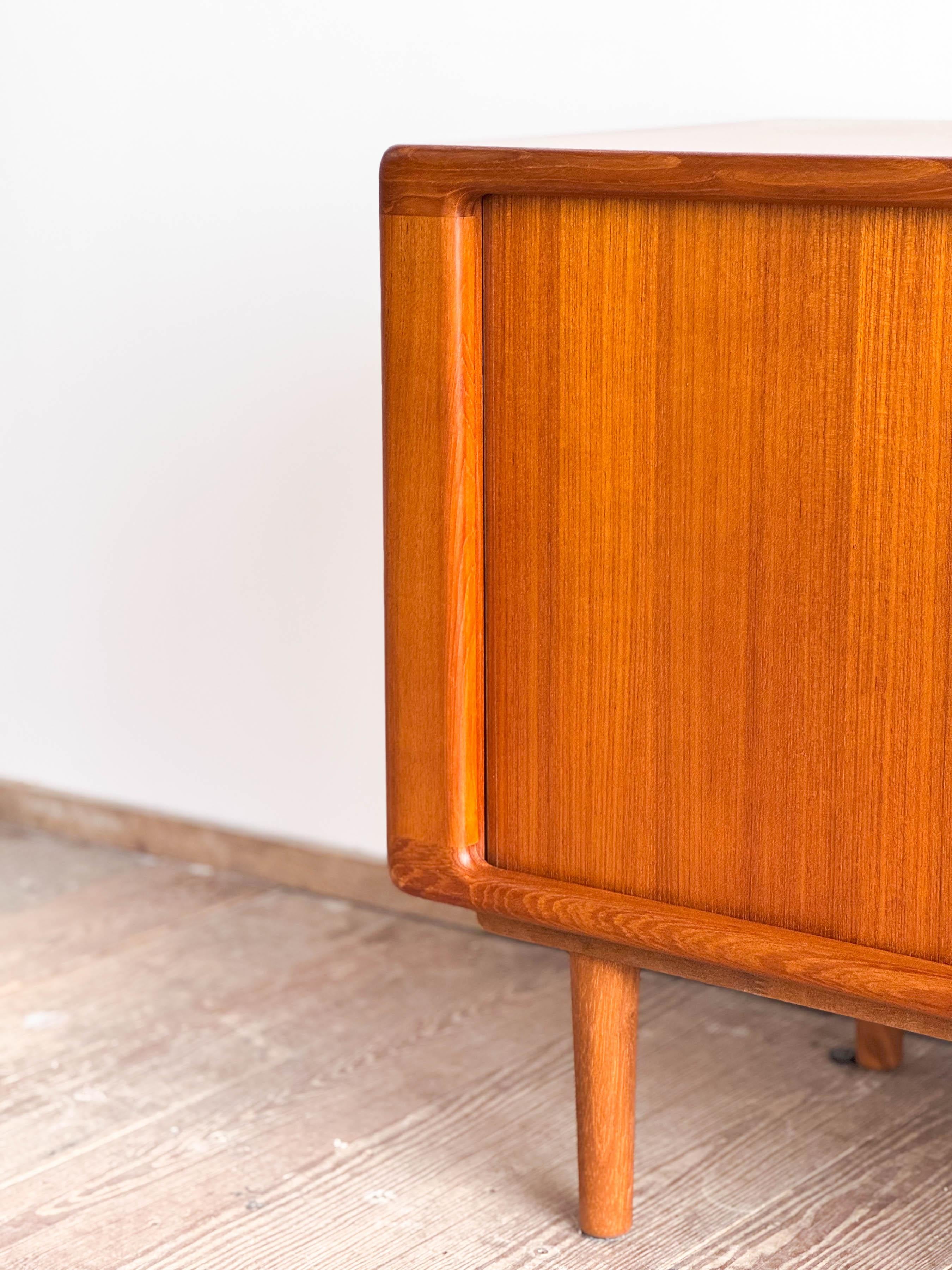 Small Mid Century Sideboard or Credenza in Teak with Tambour Doors Danish Design 3