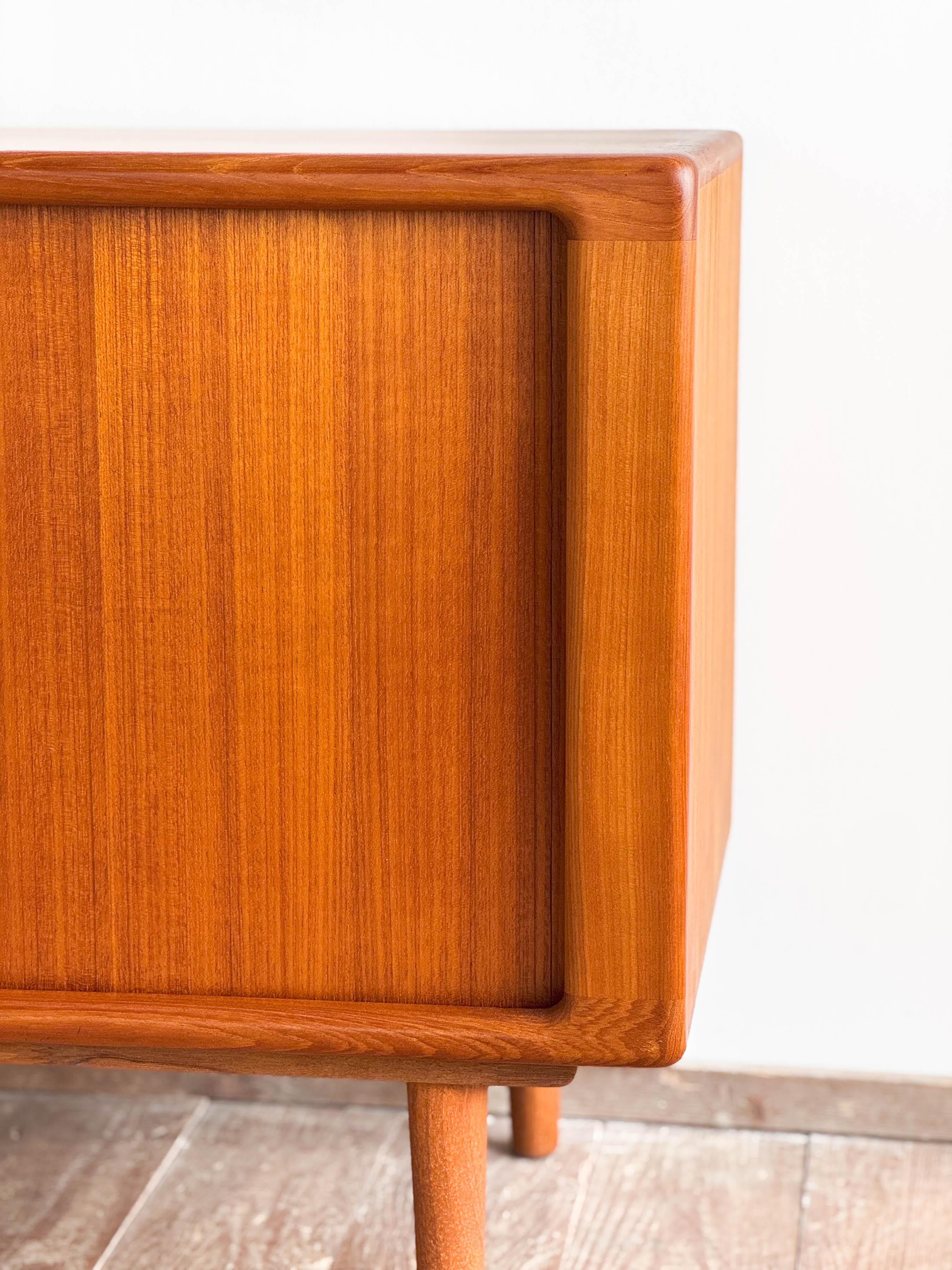 Small Mid Century Sideboard or Credenza in Teak with Tambour Doors Danish Design 4