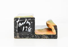 small mid century slab vase by Marcello Fantoni Italy dated 1956