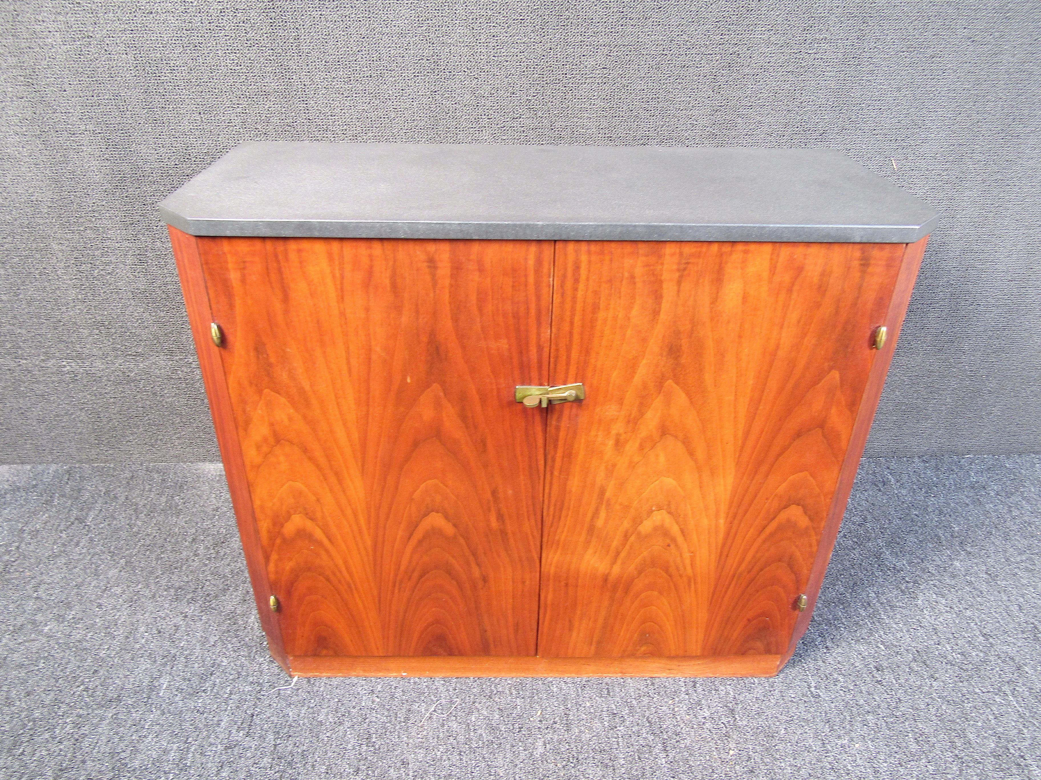 Mid-Century Modern Small Midcentury Walnut Cabinet For Sale