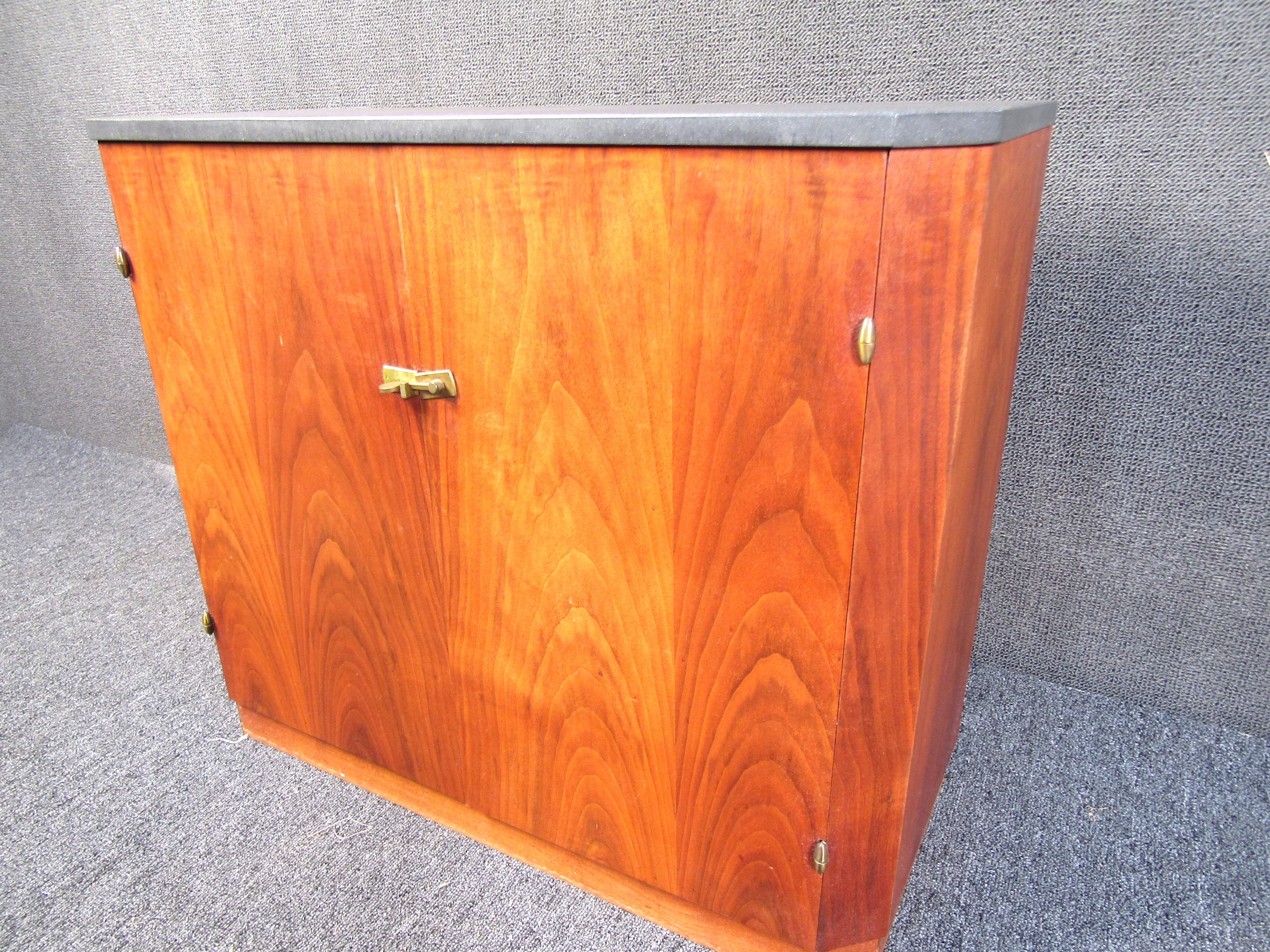 American Small Midcentury Walnut Cabinet For Sale