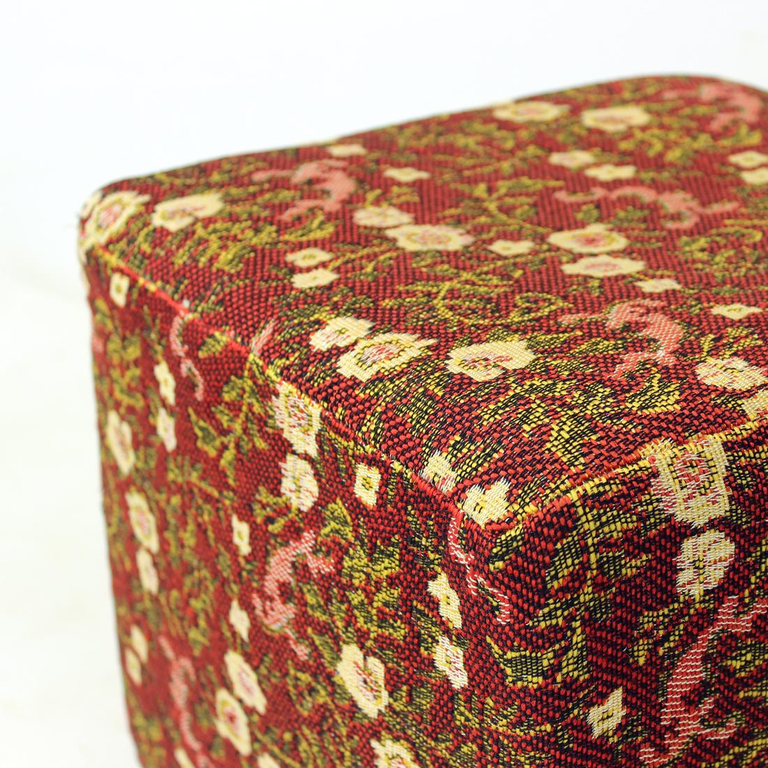 Mid-20th Century Small Mid Century Stool In Fabric, Czechoslovakia 1960s For Sale