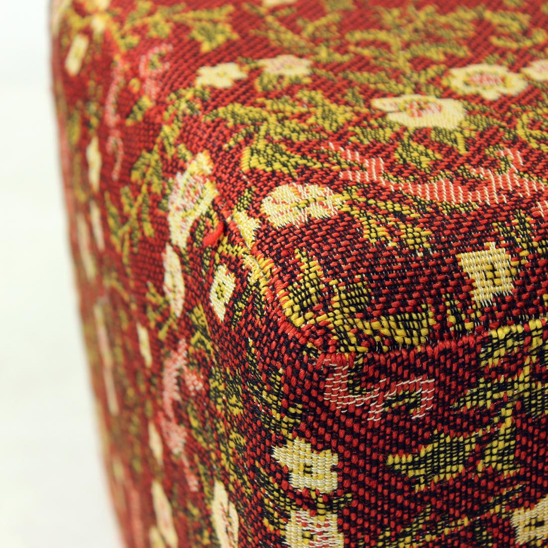 Textile Small Mid Century Stool In Fabric, Czechoslovakia 1960s For Sale