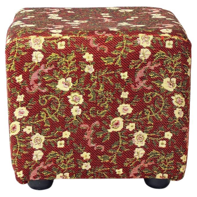 Small Mid Century Stool In Fabric, Czechoslovakia 1960s For Sale