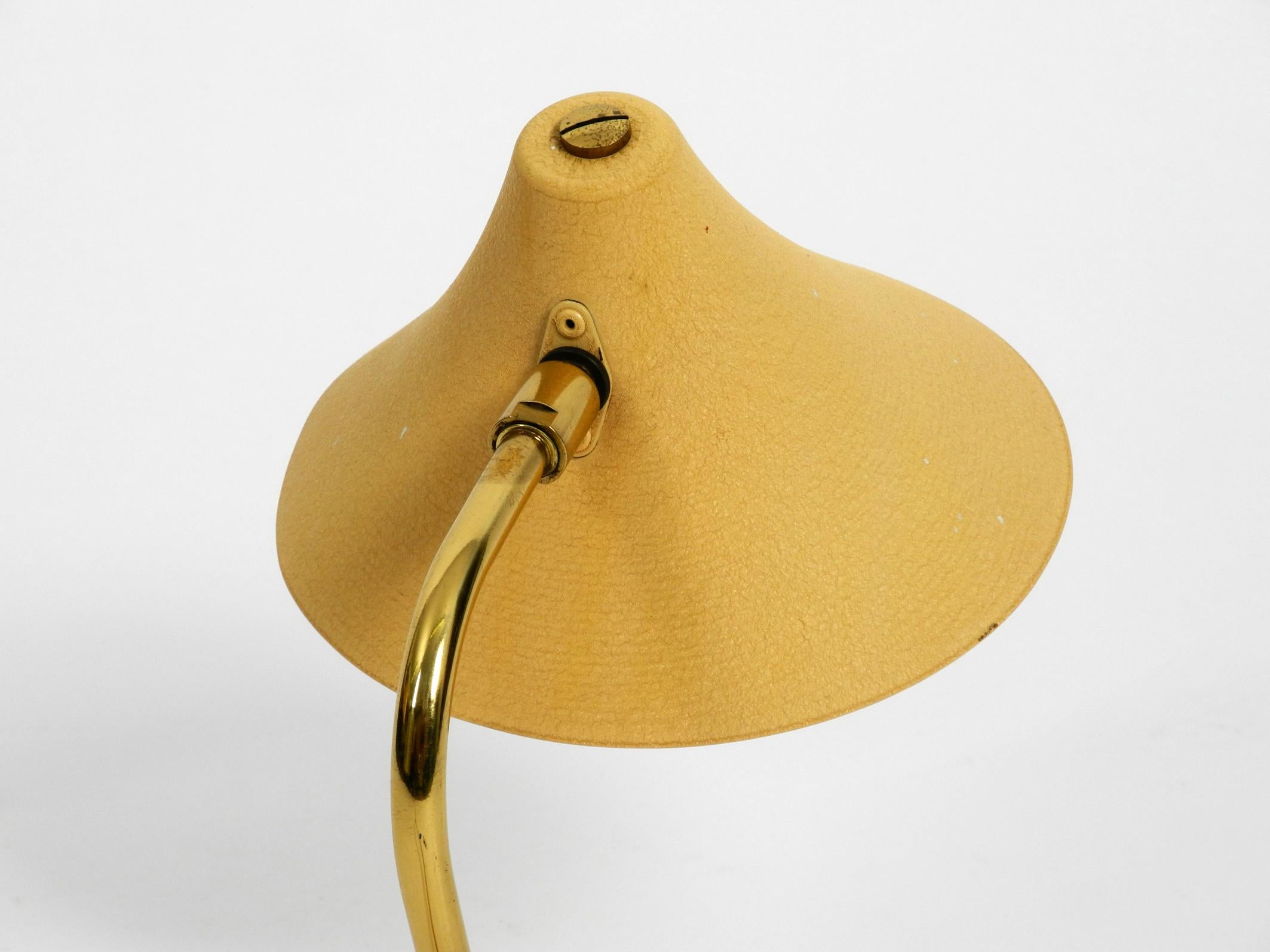 Mid-20th Century Small Midcentury Table Lamp with Beige Shrink Lacquer and Adjustable Shade For Sale