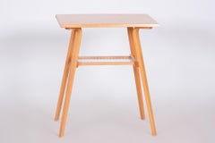 Small Mid Century Table Made in 1960s Czechia by Volák, Fully Restored Oak