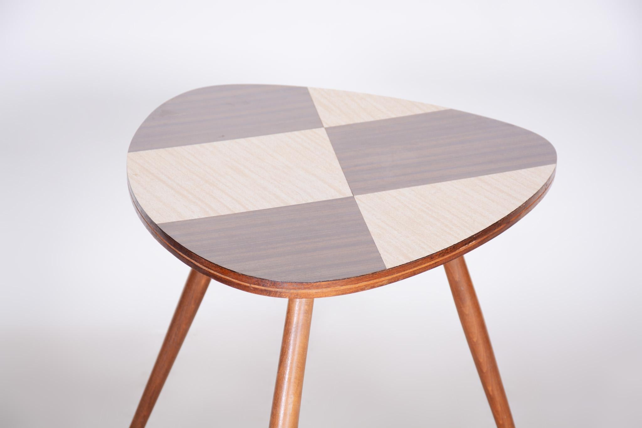 Formica Small Mid Century Table, Made in Czechia, 1950s, Original Condition. Beech For Sale