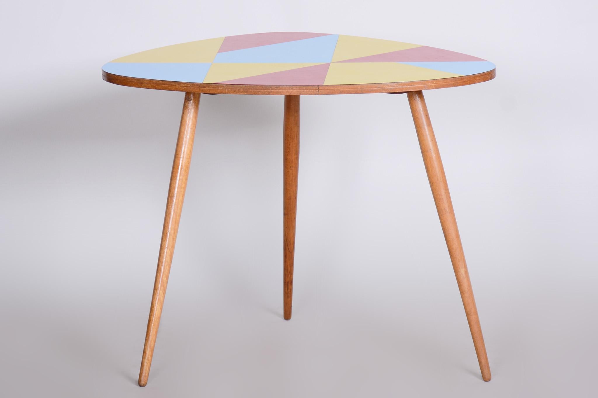 Mid-20th Century Small Mid Century Table, Made in Czechia, 1950s, Original Condition
