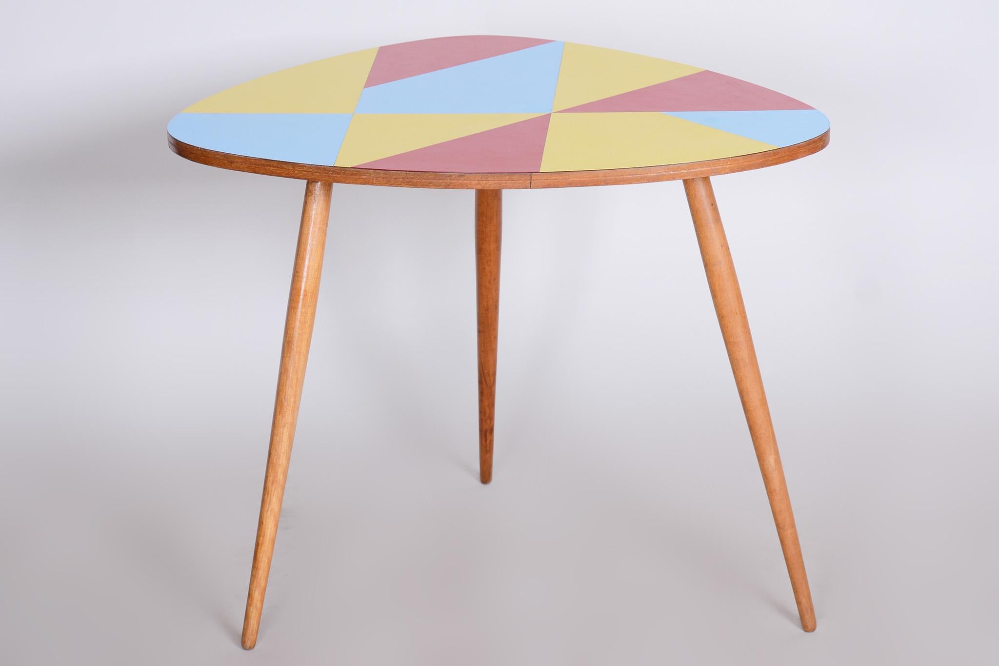 Formica Small Mid Century Table, Made in Czechia, 1950s, Original Condition