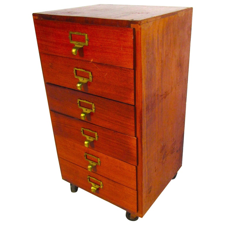 Small Midcentury Teak File Cabinet For Sale at 1stDibs